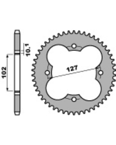 Couronne Moto PBR Couronne acier PBR 37 dents chaîne 520 500 PREDATOR E 2X4