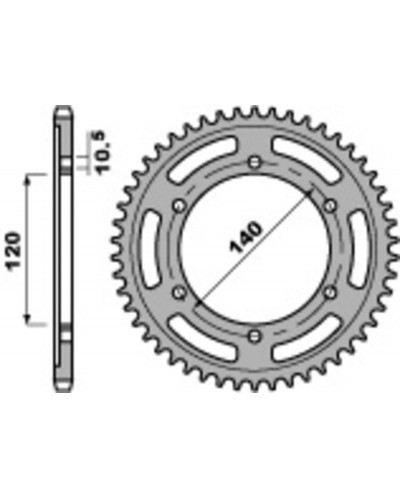 Couronne Moto PBR Couronne acier PBR 42 dents chaîne 530 Kawasaki VN800-VULCAN A3 A11