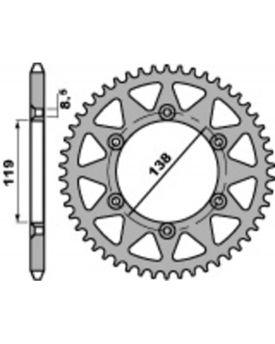 Couronne Moto PBR Couronne acier PBR 48 dents chaîne 520 HUSQVARNA 350 ENDURO