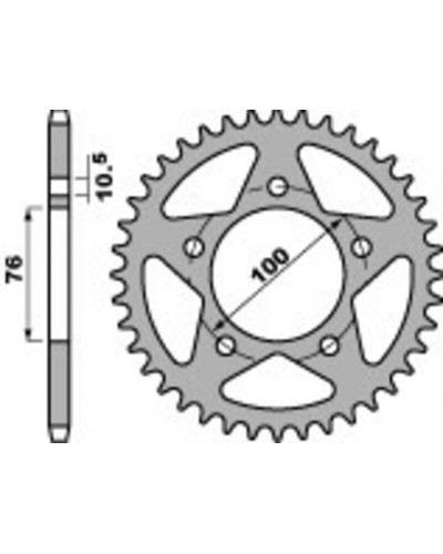 Couronne Moto PBR Couronne alu PBR 38 dents chaine 520 roue Marchesini