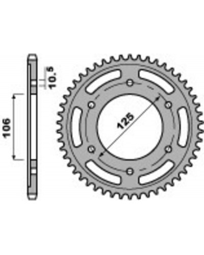 Couronne Moto PBR Couronne alu PBR 48 dents chaine 525 Triumph Daytona 675