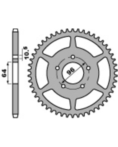Couronne Moto PBR Couronne PBR 37 dents acier standard pas 520 type 254