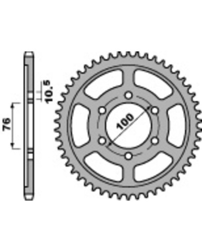 Couronne Moto PBR Couronne PBR 44 dents acier standard pas 530 type 825