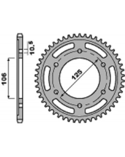 Couronne Moto PBR Couronne PBR 45 dents alu ultra-light anodisé dure pas 520 type 4530 Triumph Daytona 675