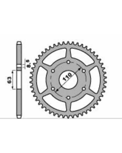 Couronne Moto PBR Couronne PBR 46 dents alu type 4675 pas 520