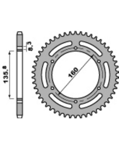 Couronne Moto PBR Couronne PBR acier standard 3552 - 520 Couronne Moto PBR Couronne PBR acier standard 3552 - 520