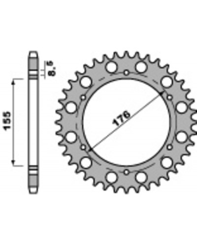 Couronne Moto PBR Couronne PBR acier standard 4392 - 530