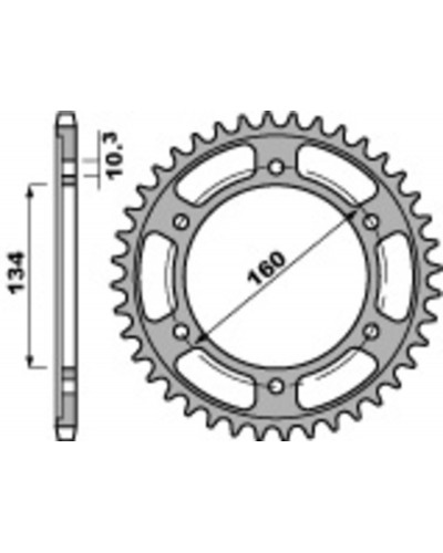 Couronne Moto PBR Couronne PBR acier standard 4405 - 525