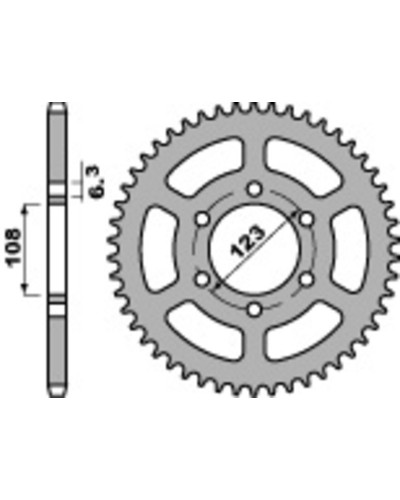Couronne Moto PBR Couronne PBR acier standard 4412 - 420 Couronne Moto PBR Couronne PBR acier standard 4412 - 420
