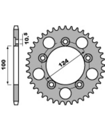 Couronne Moto PBR Couronne PBR acier standard 4443 - 525