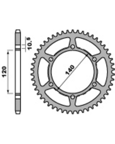 Couronne Moto PBR Couronne PBR acier standard 475 - 520