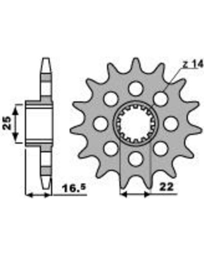 Pignon Moto PBR Pignon 14 dents PBR chaîne 520 DUCATI 1098