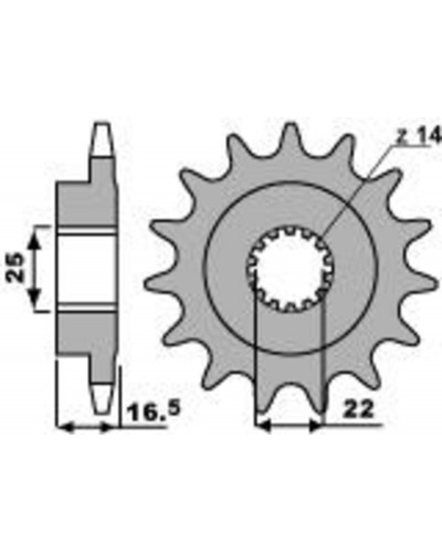 Pignon Moto PBR Pignon 14 dents PBR chaîne 525 DUCATI 1098