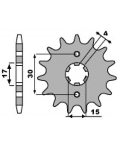 Pignon Moto PBR Pignon 15 dents PBR chaîne 420 HONDA MTX80