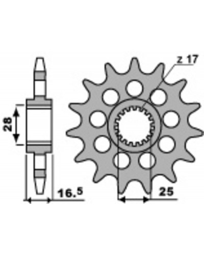 Pignon Moto PBR Pignon 17 dents PBR chaîne 525 KTM 950 SUPER MOTO