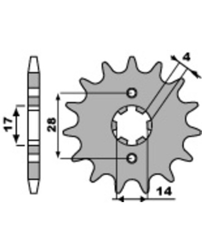 Pignon Moto PBR Pignon PBR 12 dents acier type 2118 pas 428