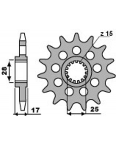 Pignon Moto PBR Pignon PBR 15 dents chaine 525 Ducati 1199 Panigale