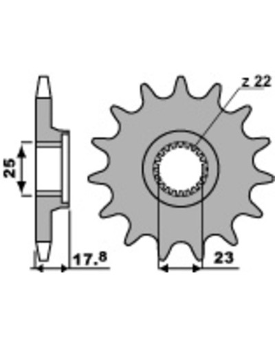 Pignon Moto PBR Pignon PBR 16 dents acier standard pas 520 type 2096