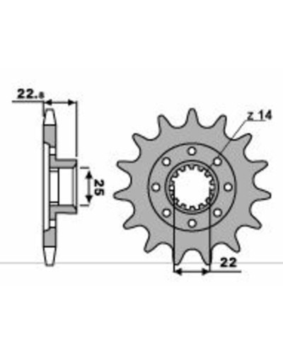 Pignon Moto PBR Pignon PBR 16 dents acier type 2252 MV Agusta F3
