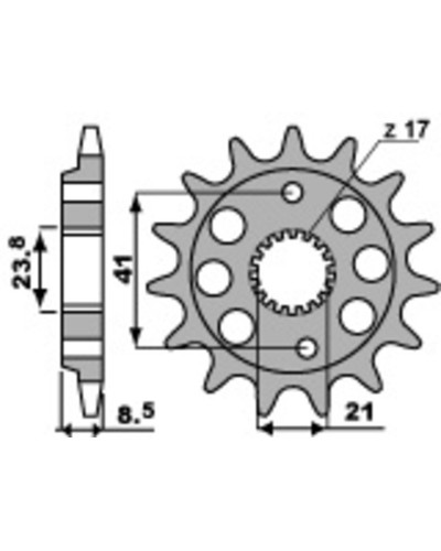 Pignon Moto PBR Pignon PBR acier standard 2071 - 520