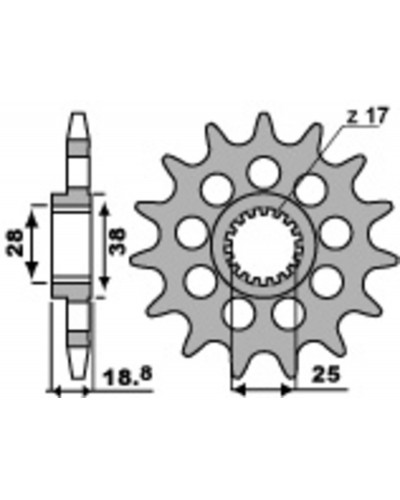 Pignon Moto PBR Pignon PBR acier standard 2098 - 520