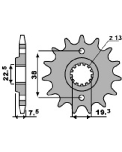 Pignon Moto PBR Pignon PBR acier standard 2116 - 520