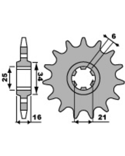 Pignon Moto PBR Pignon PBR acier standard 2152 - 520