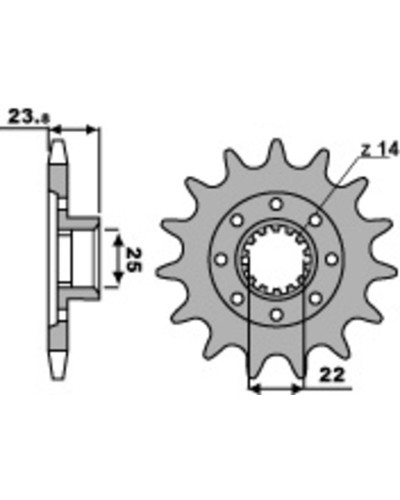 Pignon Moto PBR Pignon PBR acier standard 2253 - 525
