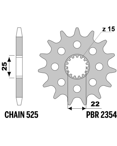 Pignon Moto PBR Pignon PBR acier standard 2354 - 520