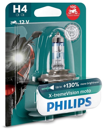 Ampoules Moto Philips Ampoule Feux De Route H4- Xtreme Vision - 12v 60/55w  - Satisfait Ou Remboursé 