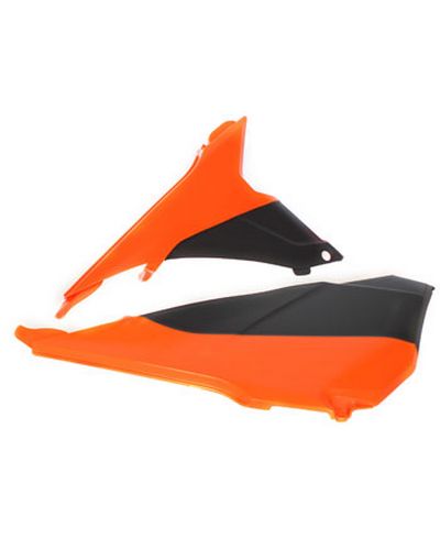 Caches Latéraux Moto POLISPORT Boitier filtre air KTM XC/SXF 2013 à 2015 ORANGE NOIR KTM OEM