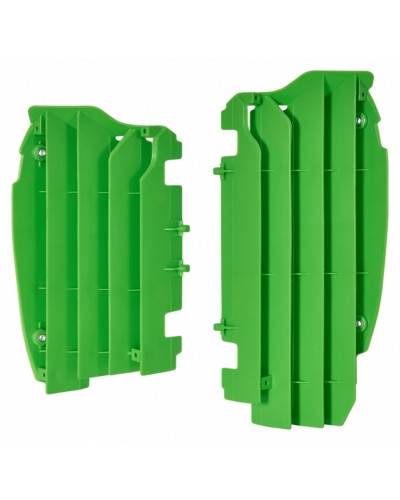 Protection Radiateur Moto POLISPORT Cache radiateur POLISPORT vert Kawasaki KX450F