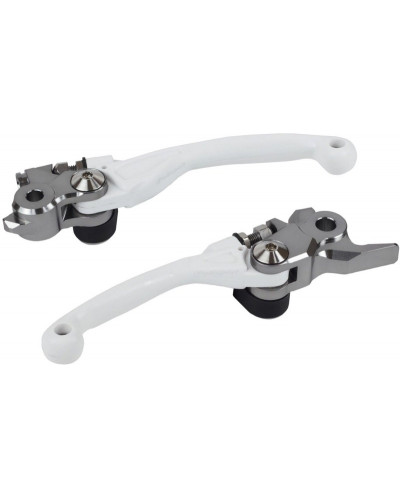 Kit Levier Embrayage et Frein Moto POLISPORT Jeu de leviers POLISPORT Pivor Incassable blanc - KTM / Husqvarna