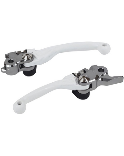 Kit Levier Embrayage et Frein Moto POLISPORT Jeu de leviers POLISPORT Pivor Incassable blanc - KTM / Husqvarna