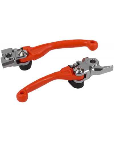 Kit Levier Embrayage et Frein Moto POLISPORT Jeu de leviers POLISPORT Pivor Incassable orange - KTM / Husqvarna