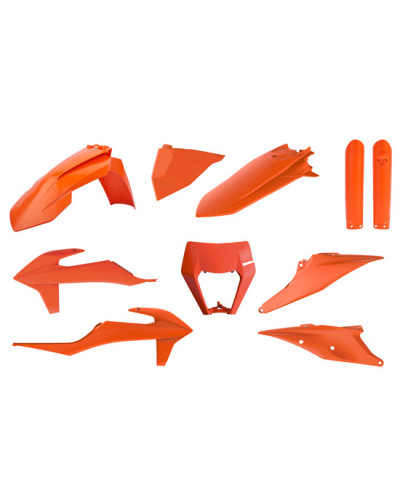 Kit Plastique Moto POLISPORT Kit complet KTM EXC/EXC>F (20>) ORANGE
