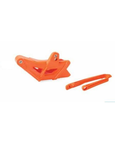 Guide Chaine Moto POLISPORT Kit guide chaîne + patin de bras oscillant POLISPORT orange KTM