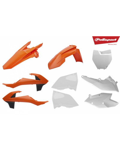 Kit Plastique Moto POLISPORT Kit plastique POLISPORT couleur origine (2018) orange/blanc KTM SX/SX-F