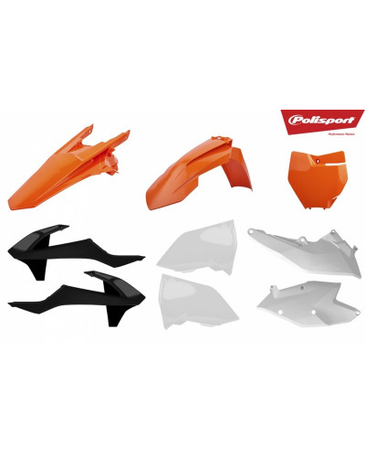 Kit Plastique Moto POLISPORT Kit plastique POLISPORT couleur origine (2018) orange/blanc/noir KTM EXC/EXC-F