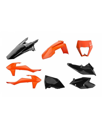 Kit Plastique Moto POLISPORT Kit plastique POLISPORT Enduro orange/noir KTM EXC/EXC-F