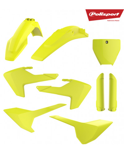 Kit Plastique Moto POLISPORT Kit plastique POLISPORT jaune fluo Husqvarna TC/FC