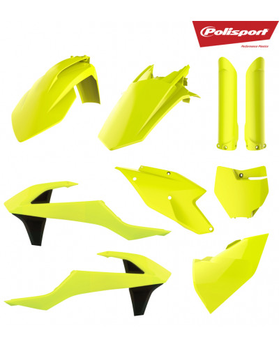 Kit Plastique Moto POLISPORT Kit plastique POLISPORT jaune fluo KTM SX/SX-F
