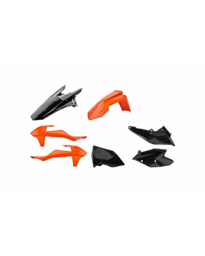 Kit Plastique Moto POLISPORT Kit plastique POLISPORT MX orange/noir KTM SX/SX-F