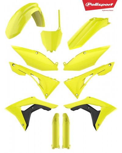 Kit Plastique Moto POLISPORT Kit plastiques POLISPORT jaune fluo Honda CRF250/450R