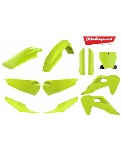 Kit Plastique Moto POLISPORT Kit plastiques POLISPORT jaune fluo Husqvarna TC/FC