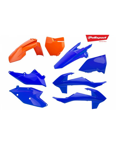 Kit Plastique Moto POLISPORT Kit plastiques POLISPORT orange/bleu KTM SX/SX-F