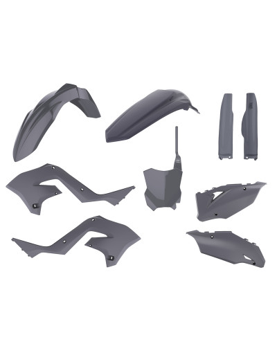 Kit Plastique Moto POLISPORT Kit plastiques POLISPORT Restylé gris Kawasaki KX125/250