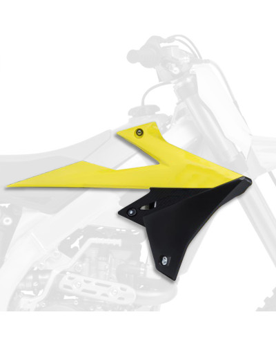 Ouies Radiateur Moto POLISPORT Ouïes de radiateur POLISPORT couleur origine (2018) jaune/noir Suzuki RM-Z450