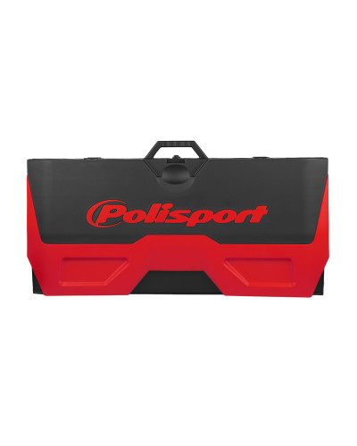 Tapis Paddock Moto POLISPORT Tapis récupérateur pliable POLISPORT Bike Mat bicolore rouge/noir