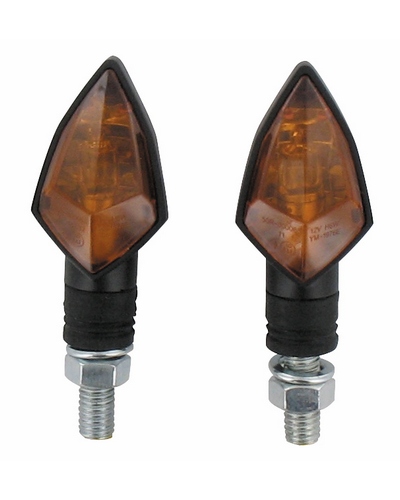 POWY Clignotant DART Noir Cabochon Ambre HOMOLOGUE CE